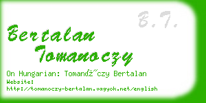 bertalan tomanoczy business card